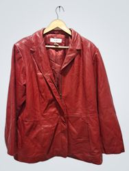 Preston & York Red Leather Blazer