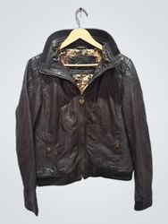 Guess Women's Brown Leather Jacket