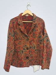 C.M.C Women's Floral Print Blazer