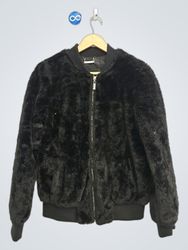 JouJou Black Faux Fur Bomber Jacket