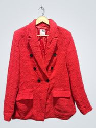 SO Goods For Life Red Textured Double Breasted Bla..