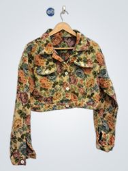 Chaqueta corta con estampado floral