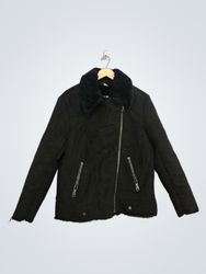 H&M Black Faux Fur Lined Biker Jacket