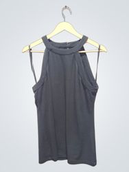 Ralph Lauren Petite schwarzes ärmelloses Neckholde..