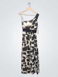 Max and Cleo One Shoulder Abstract Print Maxi Dres..