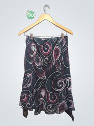 Black skirt with swirl pattern