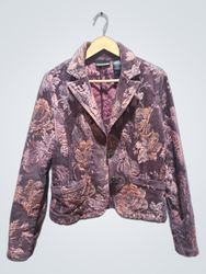 DKNY Jeans Floral Velvet Blazer