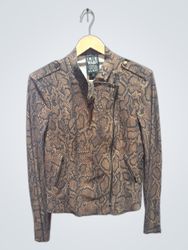 IRIE WASH Snake Print Cropped Jacket