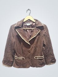 Kay Unger New York Women's Brown Polka Dot Blazer ..