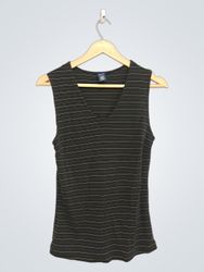 GAP gestreiftes ärmelloses V‑Ausschnitt-Top