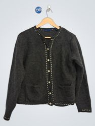 Karen Scott 100% Wool Cardigan