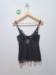 Schwarzes Spitz-Babydoll