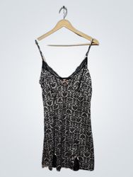 Top à fines bretelles noir et blanc à motifs pour ..