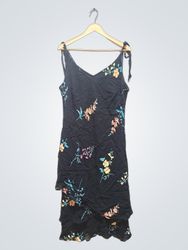 Evan-Picone Women's Black Floral Print Dress