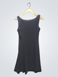 Chaps Black Sequin Embellished Sleeveless Dress