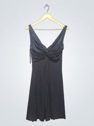 Rampage Black Ruched V-Neck Dress Size 8