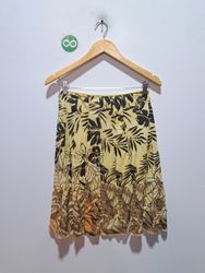 Olsen Europe Damen Rock mit gelbem Blumenmuster