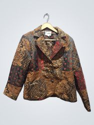 Erin London Women's Brocade Patchwork Blazer