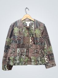 PRES WICK & MOORE Petite Floral Patchwork Jacket
