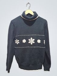 Sonoma Life:Style Black Snowflake Turtleneck Sweat..