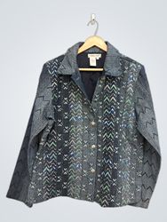 Coldwater Creek Women's Geometric Pattern Button-U..