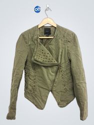 Forever 21 Studded Asymmetrical Zip Jacket