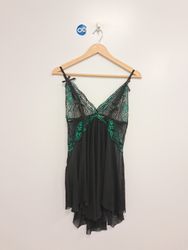 Black and Green Lace Babydoll