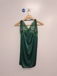 Green lace trim chemise