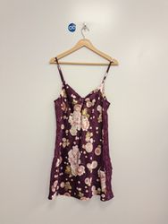 Morgan Taylor Floral Print Lace Trim Nightgown
