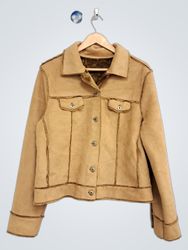 Tan Suede-like Jacket with Fur Lining