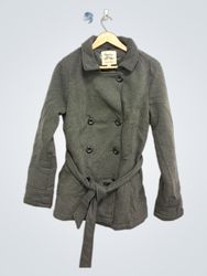 Maralyn & Me Women's Grey Double-Breasted Belted J..