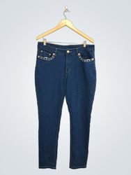 LOVE YOU Women's Blue Denim Jeans with Star Embell..