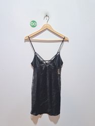 Victoria's Secret Schwarzer Slip mit Spitzenbesatz