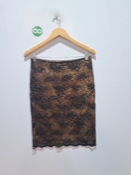 Leopard Print Mesh Skirt