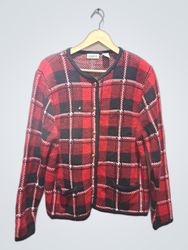Classic Elements Plaid Cardigan
