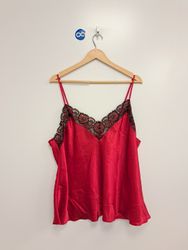 Secret Possessions Red Lace Trim Cami