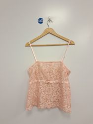 Rosa Spitzencamisole mit Banddetail