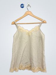 Beige Camisole with Lace Trim