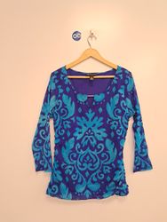 INC International Concepts Blue & Teal Patterned R..