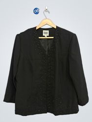 P&M Richards by Karen Kwong Black Beaded Blazer