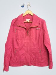 christopher & banks pink zip-up jacket