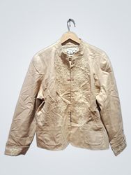 Coldwater Creek Beige Embroidered Jacket