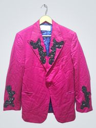 Pink Blazer with Black Sequins