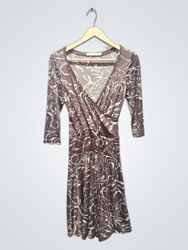 Brown Printed Dress