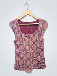 Sleeveless Top with Geometric Pattern