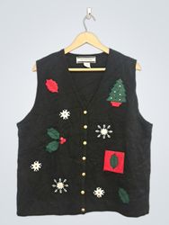 Crystal Kobe Black Christmas Vest