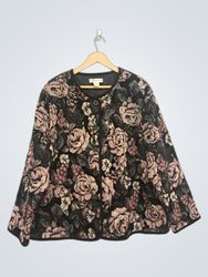 Dressbarn Floral Jacquard Jacket