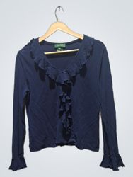 Lauren Ralph Lauren marineblaues langärmeliges Obe..