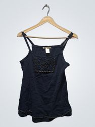 Charlotte Russe Navy Blue Embellished Cami Top