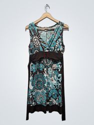 Taboo ärmelloses V-Ausschnitt Kleid mit Print und ..